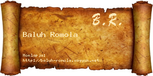 Baluh Romola névjegykártya